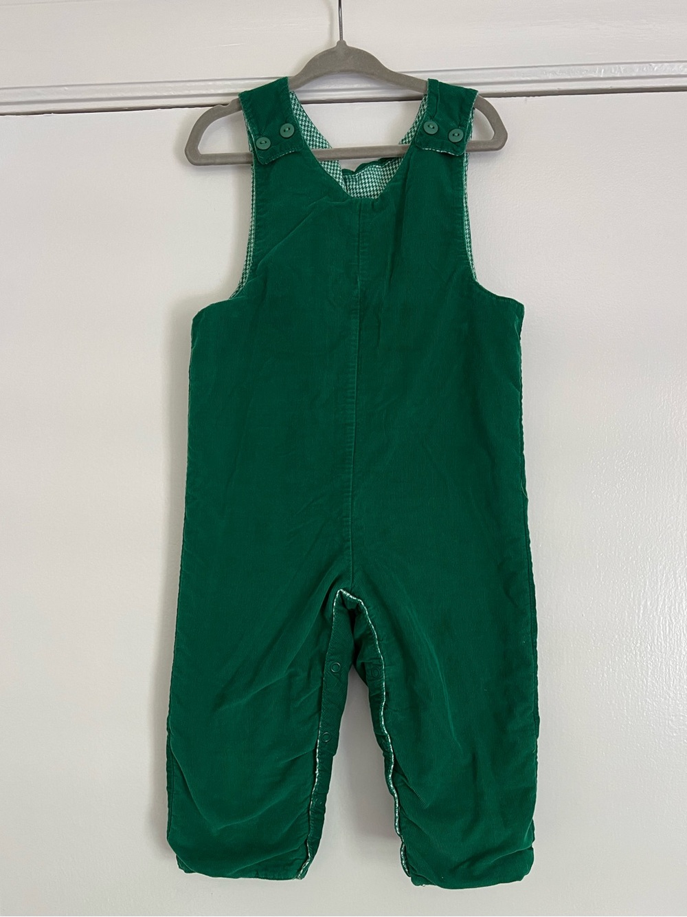 Vintage Reversible Christmas Tree Appliqué Overalls Jon Jon corduroy 24 months - Picture 4 of 5